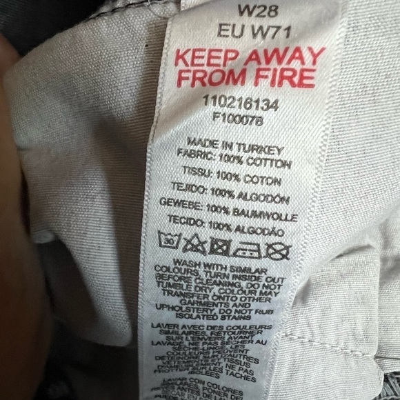 TOPMAN SLIM DENIM BUTTON FLY SHORT IN GREY RAW HEM 28 - Picture 5 of 7